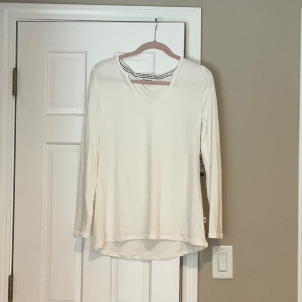 BearPaw Cream Asymmetrical Long Sleeve Tunic